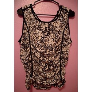 Nine West Black & White Floral Printed Blouse